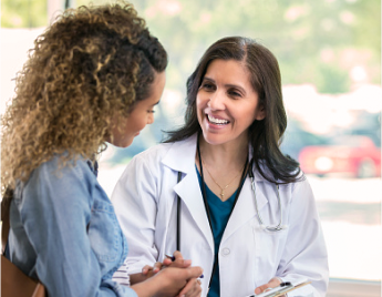 A doctor and patient talking